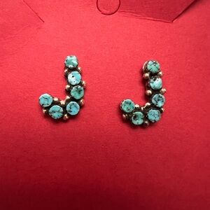 Turquoise J Stud Earrings